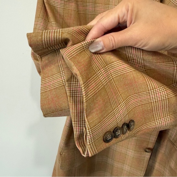 Ermenegildo Zegna Single Breasted Brown Plaid Tartan Blazer 100% Wool - Picture 5 of 17